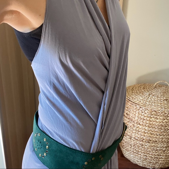 Pretty grey wrap top dress tunic - Picture 2 of 8